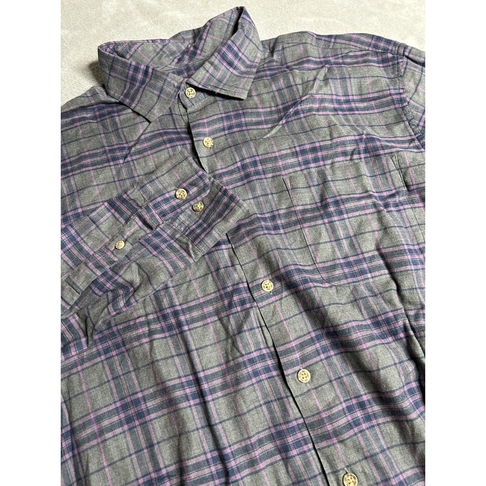 Johnnie O Mens Large Long Sleeve Button Up Shirt  Cotton Surfer Casual Gray